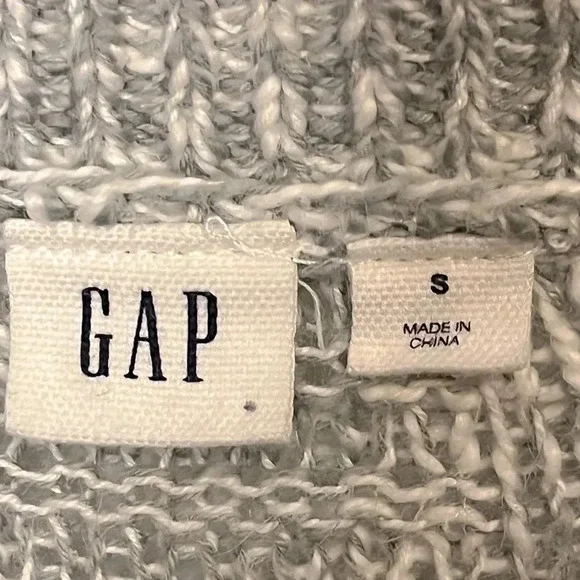 GAP Longline Boho Fringe Open Front Heather Gray Cardigan Sweater - Picture 7 of 11